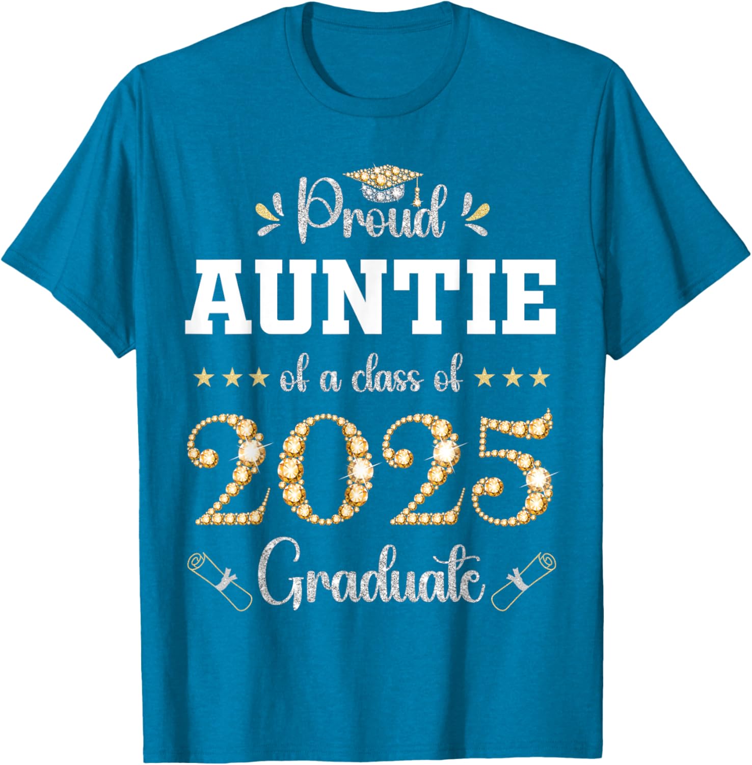 Proud Auntie of 2025 Graduate Graduation T-Shirt for Celebrating Achievements - 14