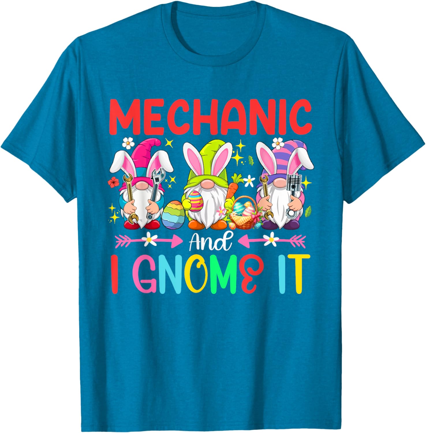 Funny Mechanic and Gnomes Easter Job Team T-Shirt for Gnome Lovers - 5