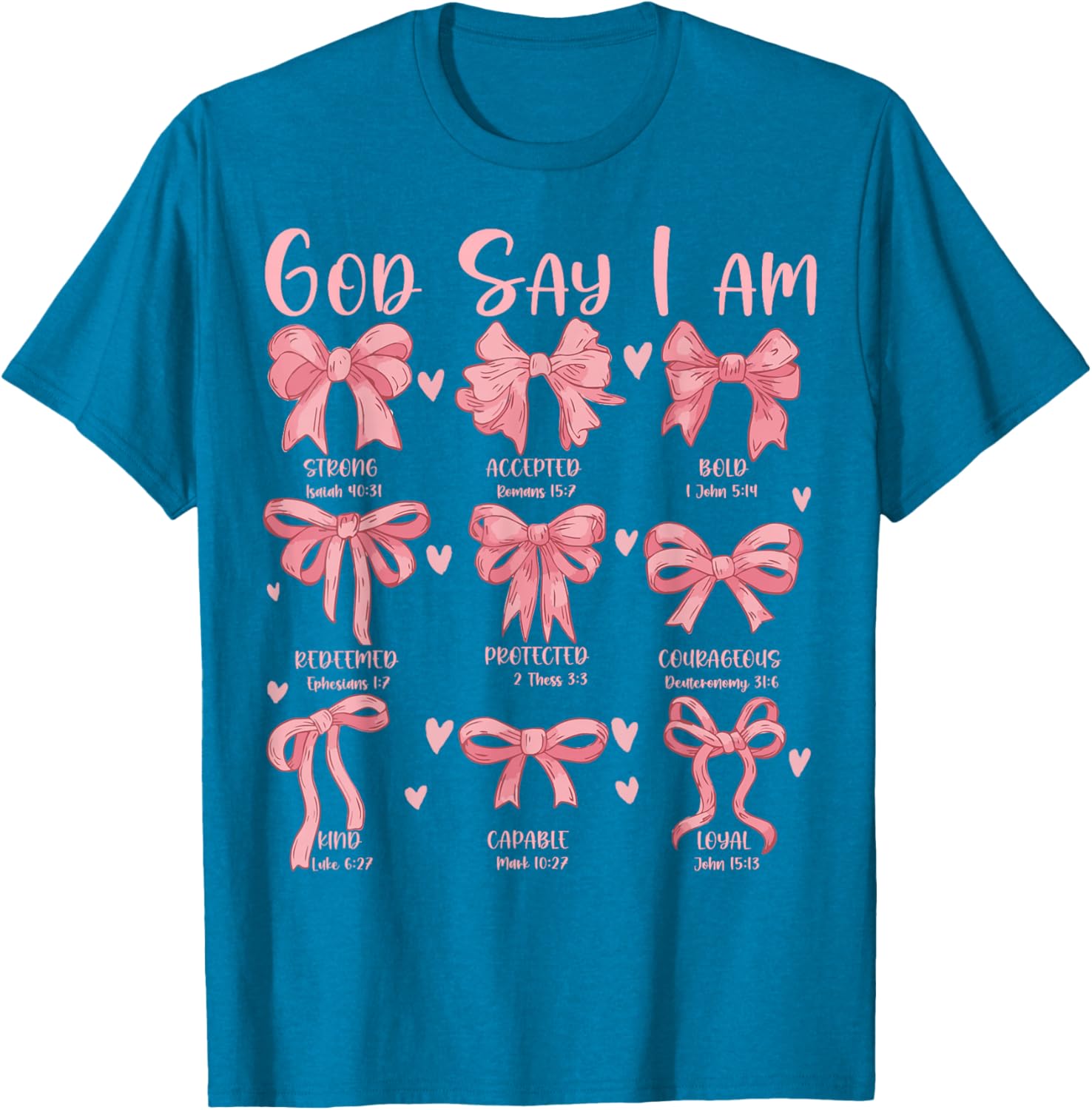 Cute Coquette Bow Christian Girls T-Shirt with Jesus for Church Wear - 6