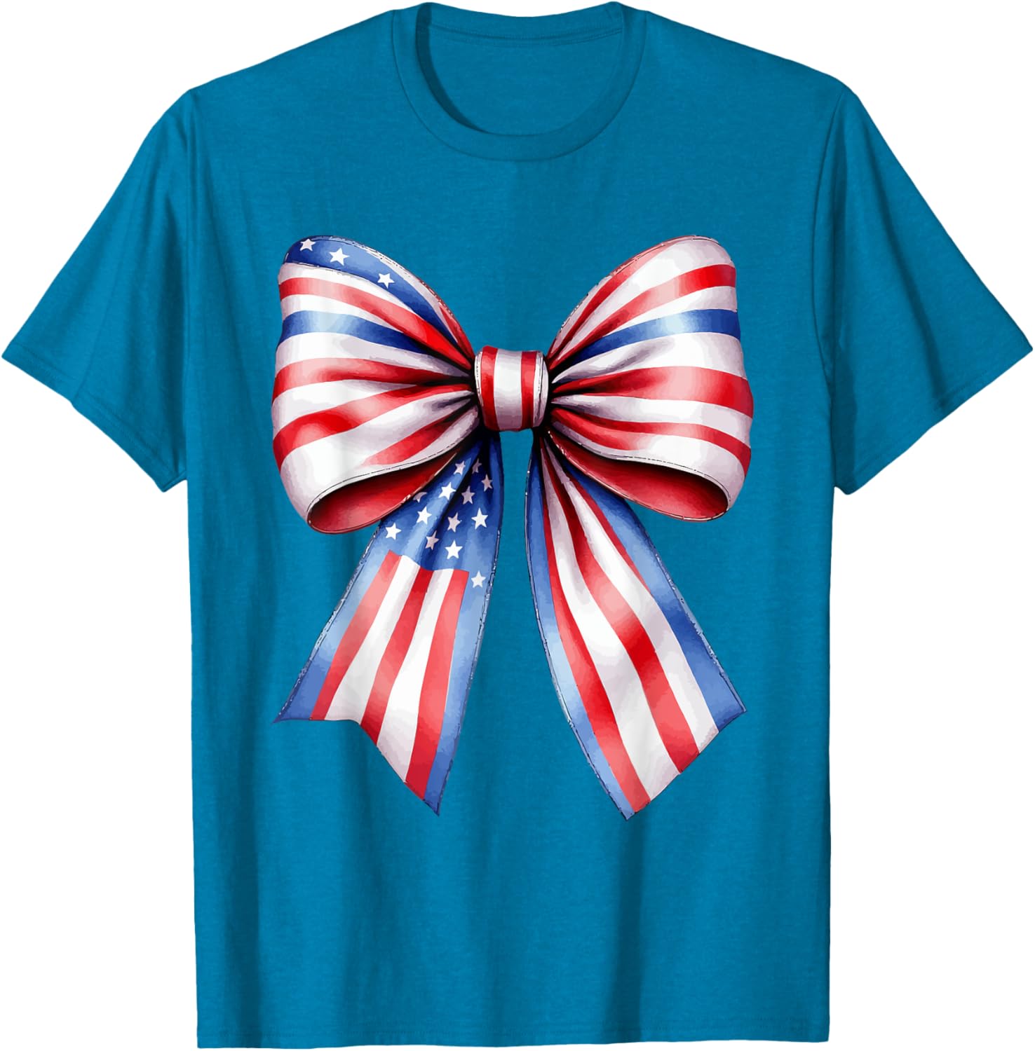 Patriotic USA Bow Tee for July 4th and Memorial Day Celebrations - 1