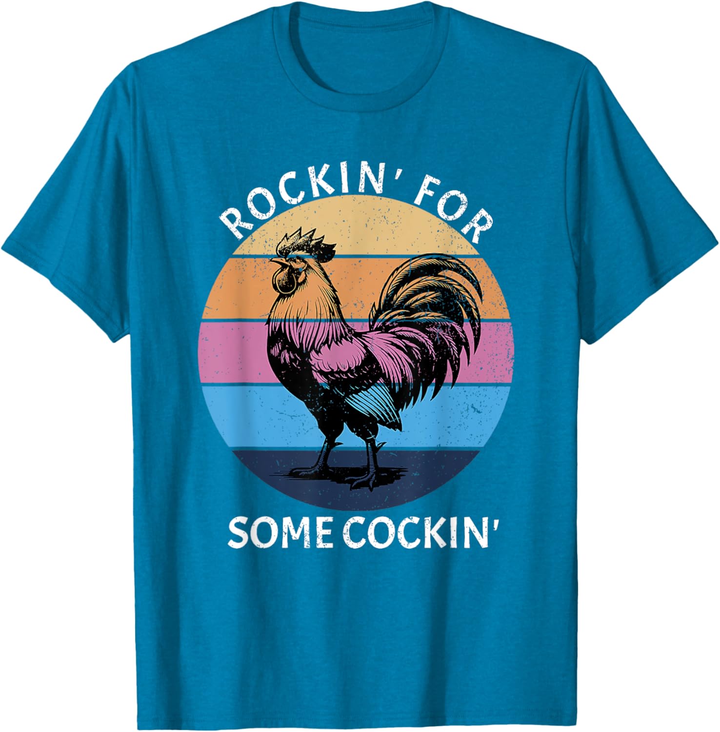 Funny Rockin Chicken T-Shirt for Lively & Fun-Casual Outfits - 22
