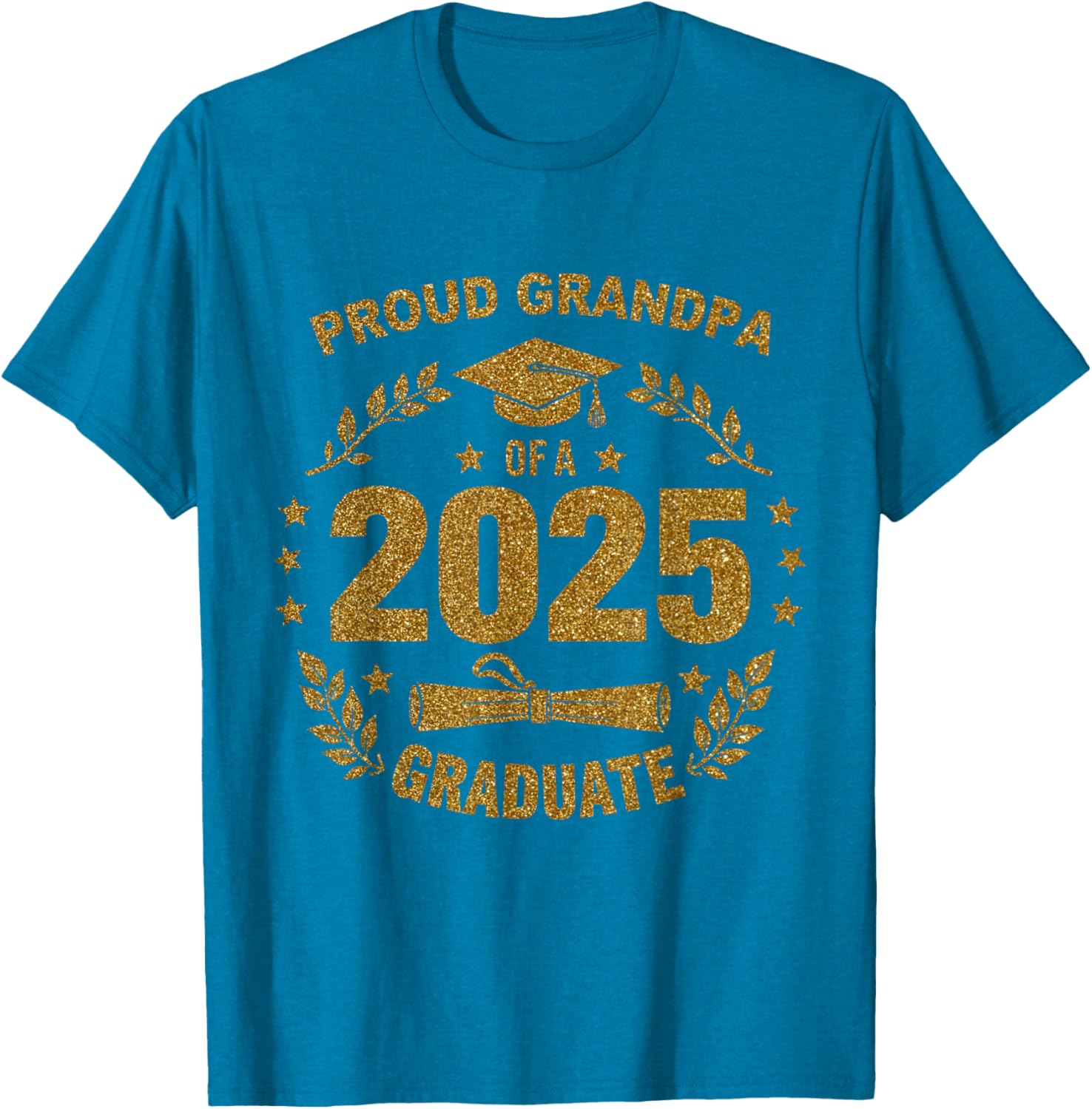 Proud Grandpa 2025 Class of 25 Graduate T-Shirt for Seniors - 15