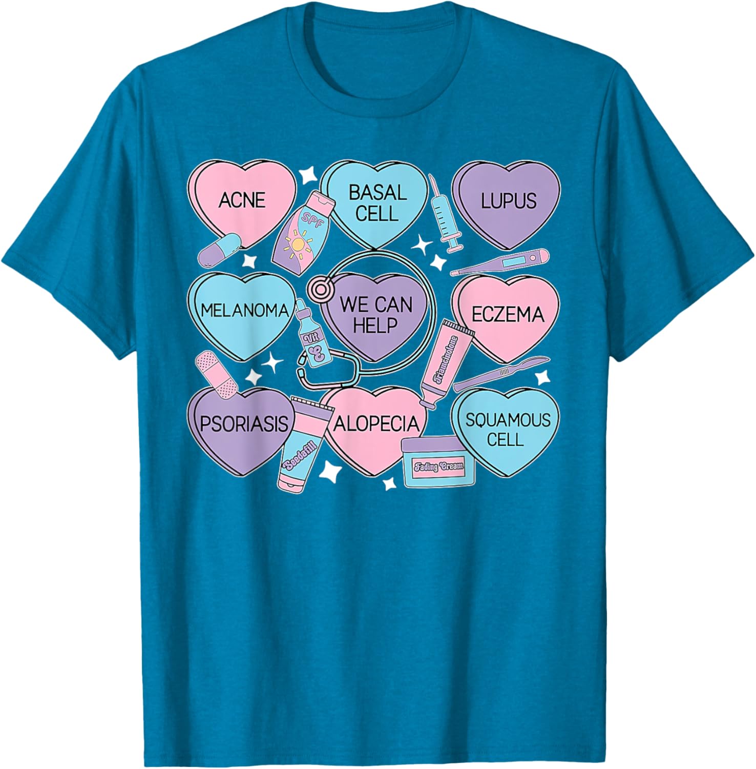 Retro Dermatology Candy Heart Shirt for Valentine's Day Gifts - 4