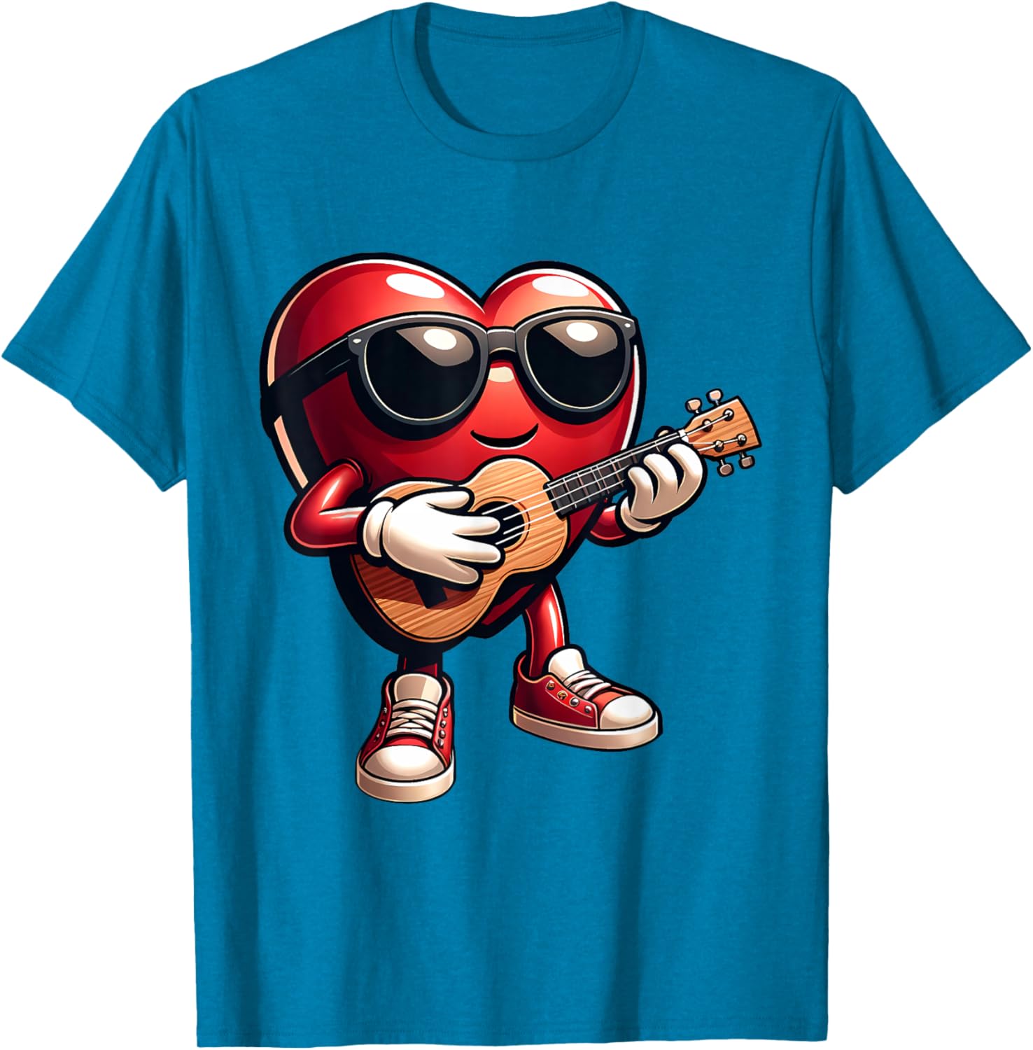 Heart Ukulele Love T-Shirt for Musicians Perfect for Valentine's Day - 19