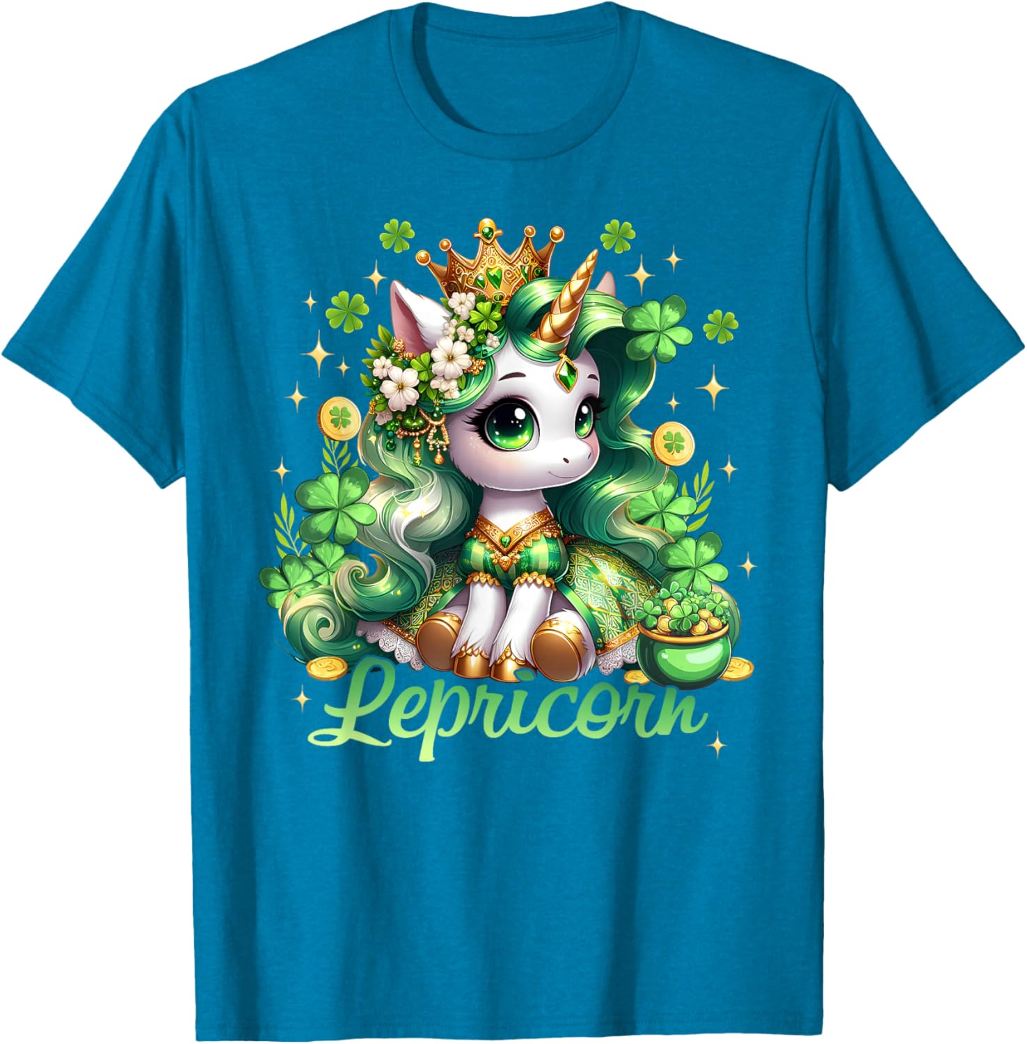 Lepricorn Unicorn St Patricks Day Girls T-Shirt for Kids Fun Style - 2