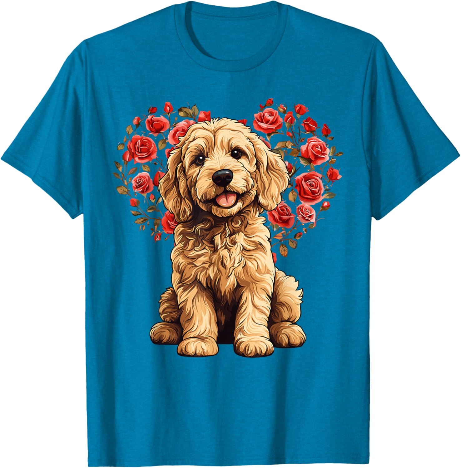 Goldendoodle Valentine’s Day Floral Heart T-Shirt for Dog Lovers - 20
