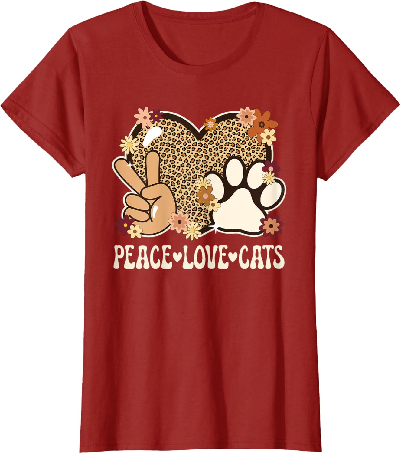 Cute Cat Lover T-Shirt with Leopard Print for Stylish Women - 13