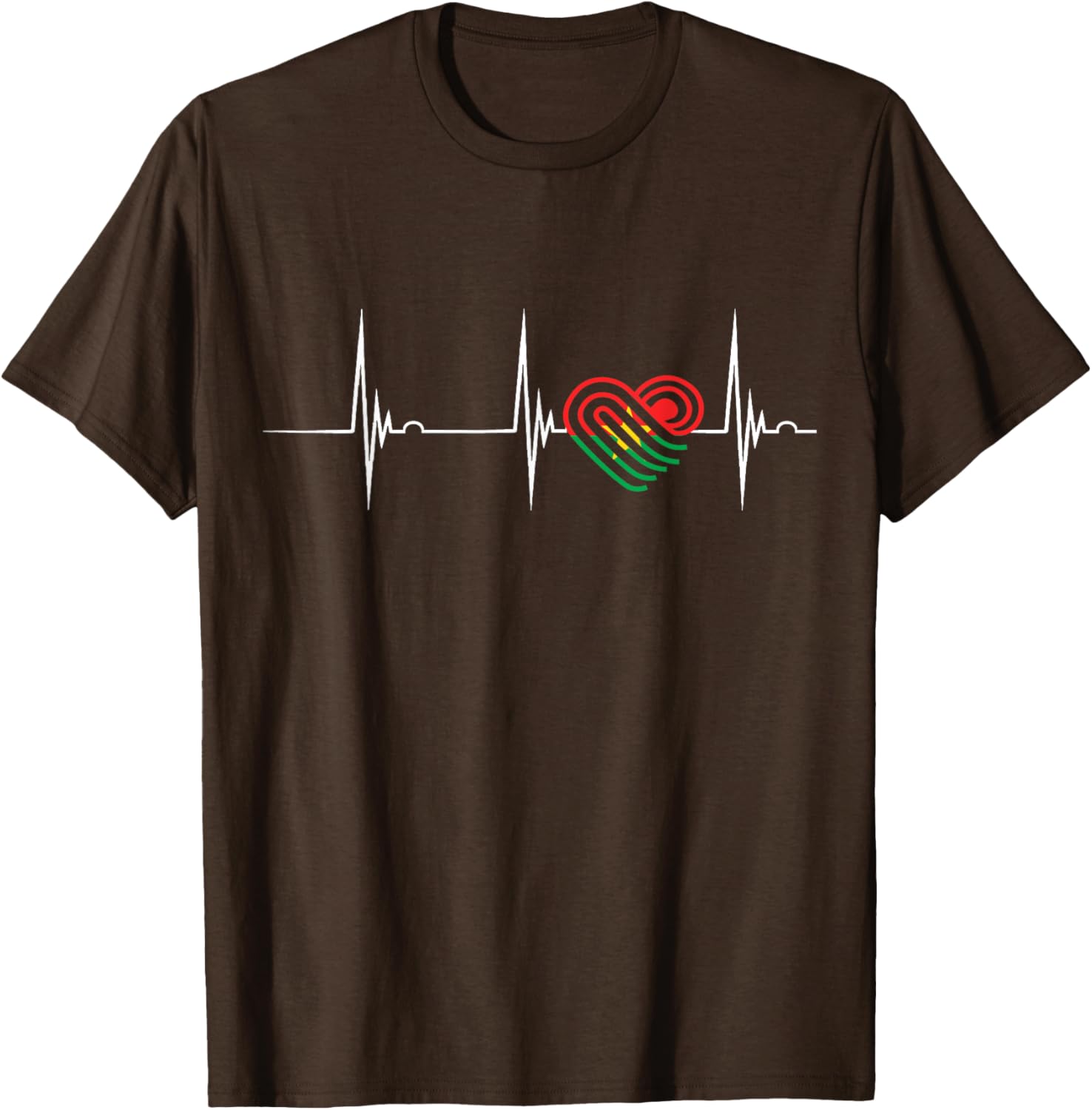 Burkina Faso Heartbeat EKG Pulse T-Shirt Celebrating Burkina Fasoan Roots - 1