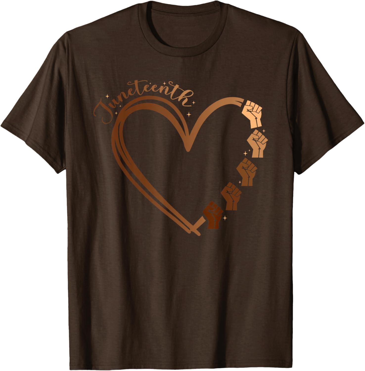 Juneteenth Heart Fist T-Shirt Celebrating Melanin and Black History Month - 7