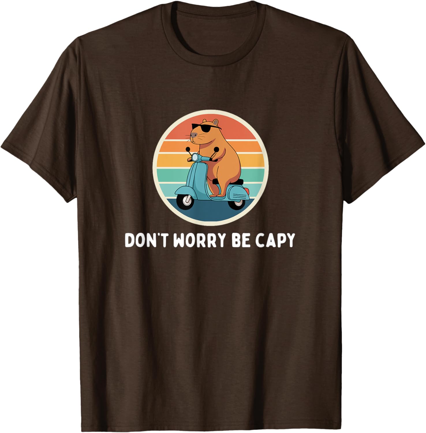 Funny Capybara T-Shirt Don't Worry Be Capy Cute Rodent Apparel - 10