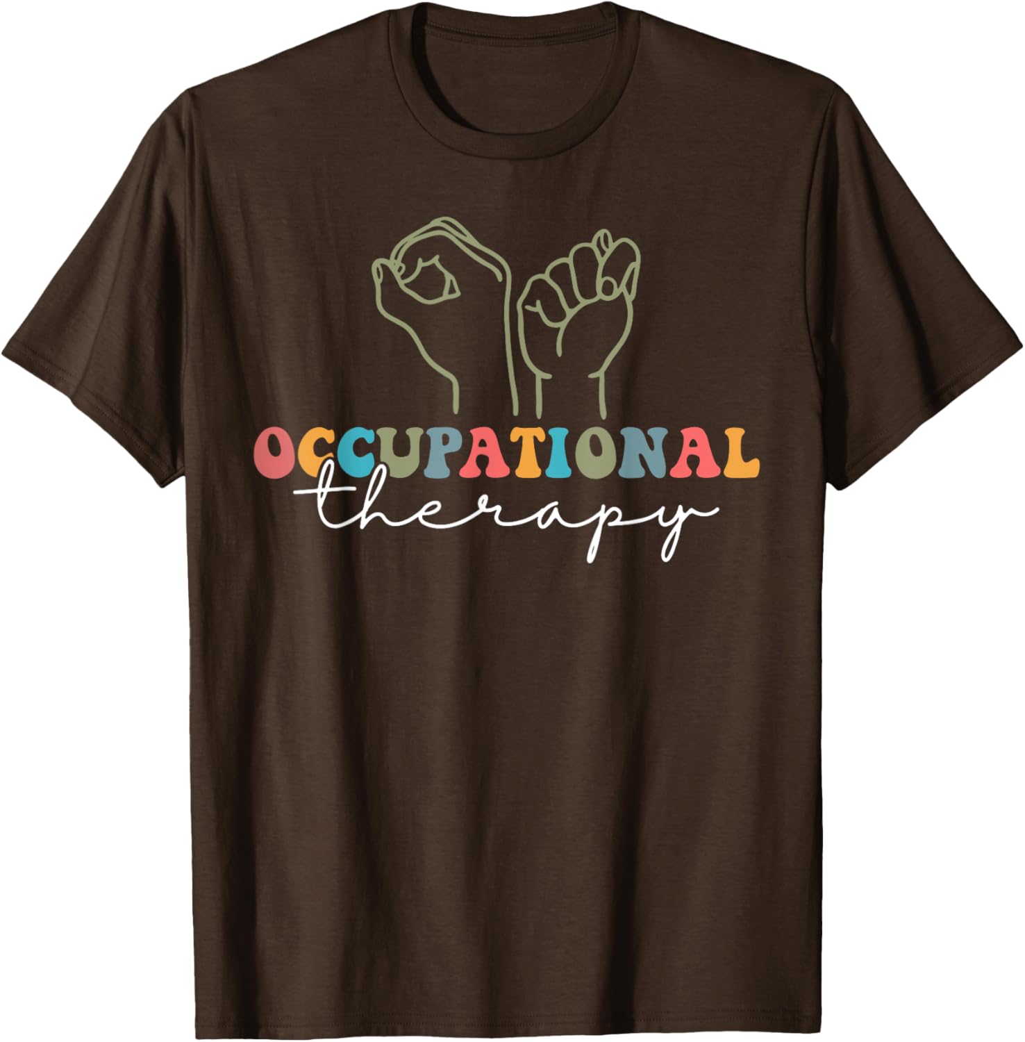 Retro OT Sign Language Therapist T-Shirt for Occupational Therapy Fans - 1