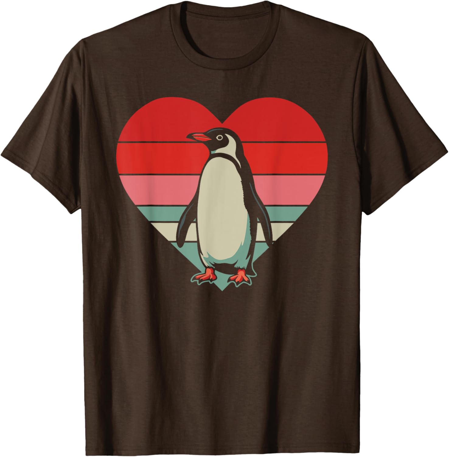 Retro Penguin Heart Vintage Valentine T-Shirt for Family Fun - 5