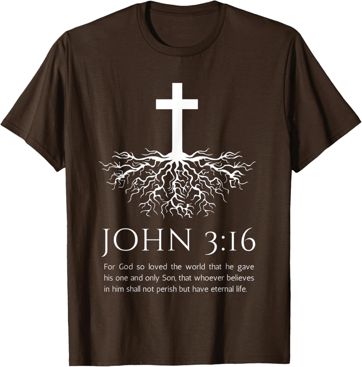 John 3:16 Jesus Cross T-Shirt with Tree Design - Christian Faith Apparel - 2