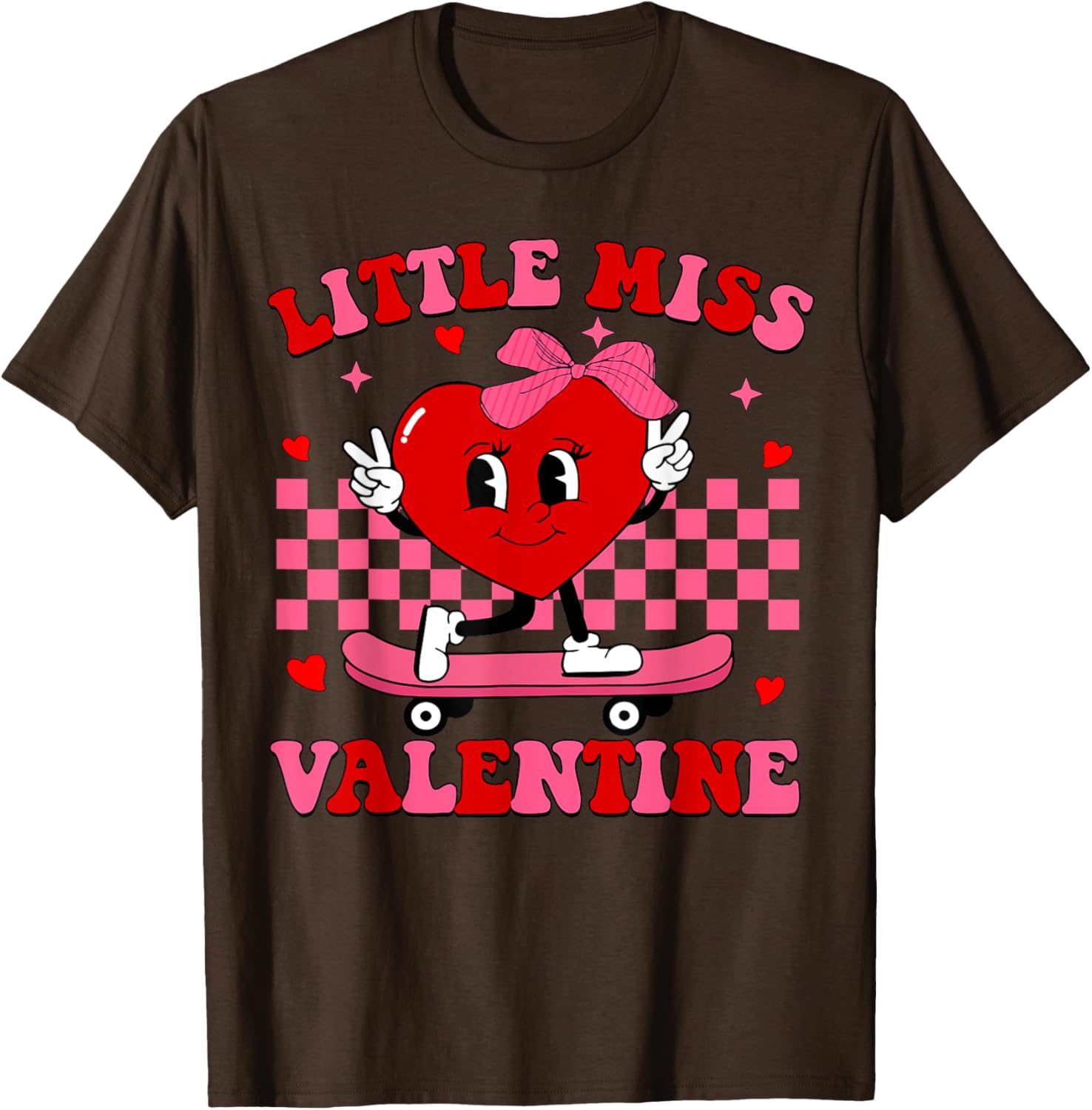 Little Miss Valentine Heart Skateboard T-Shirt for Fun-Loving Women - 6