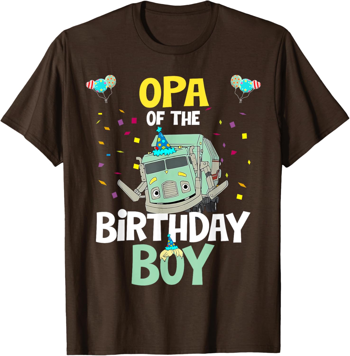 Opa Of The Birthday Boy Garbage Truck Recycling T-Shirt for Kids - 2