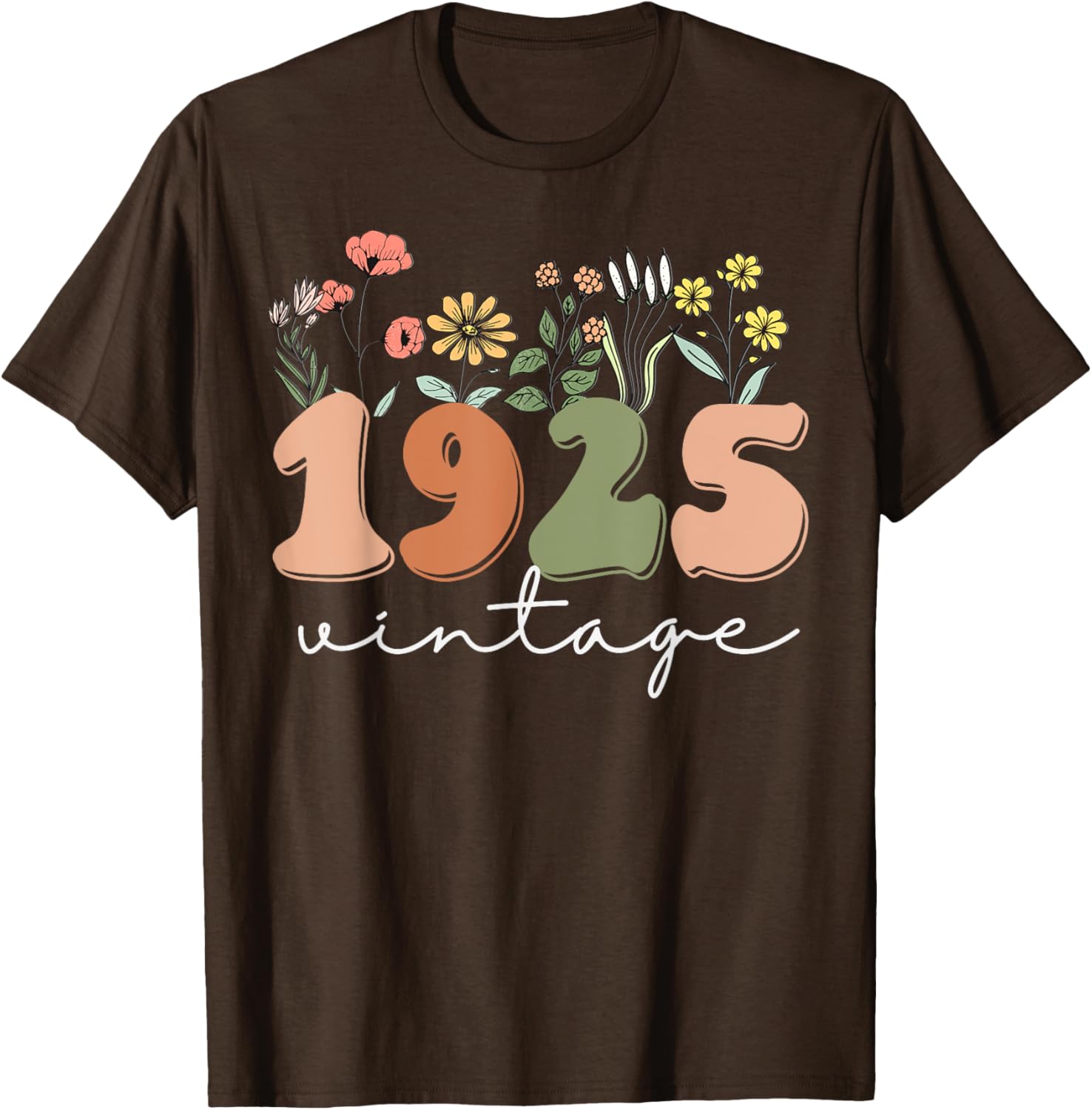 100 Years Old Vintage 1925 Wildflower Women's 100th Birthday T-Shirt - 10