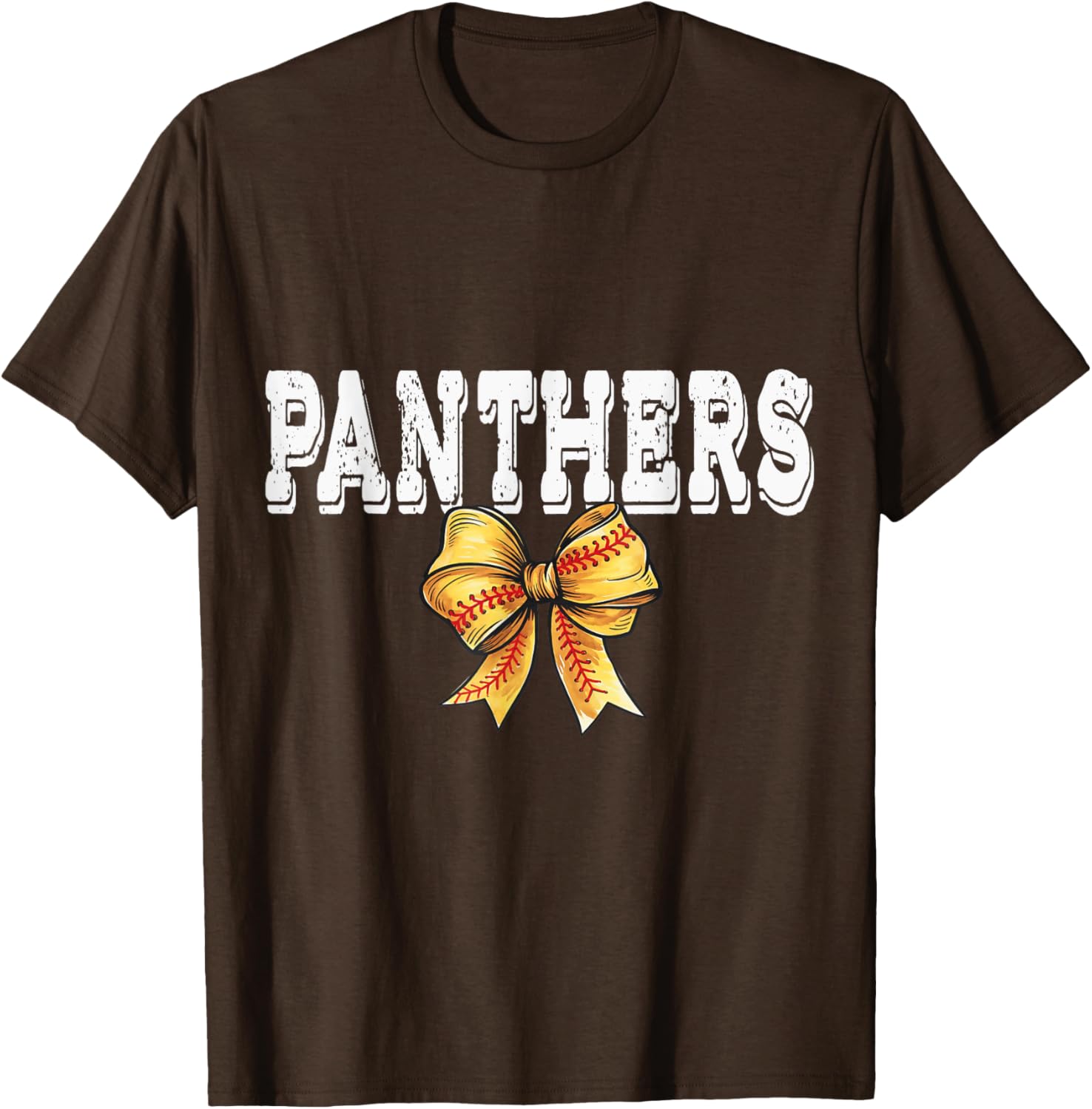 Coquette Panther Softball Game Day Bow T-Shirt for Team Spirit and Style - 2