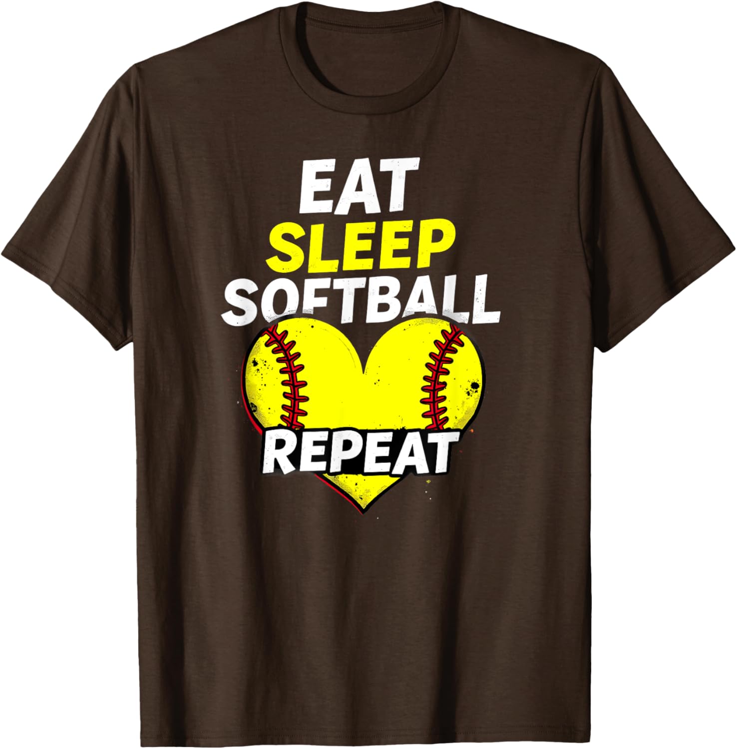 Eat Sleep Softball Repeat Girls T-Shirt Fun Sports Apparel for Fans - 7