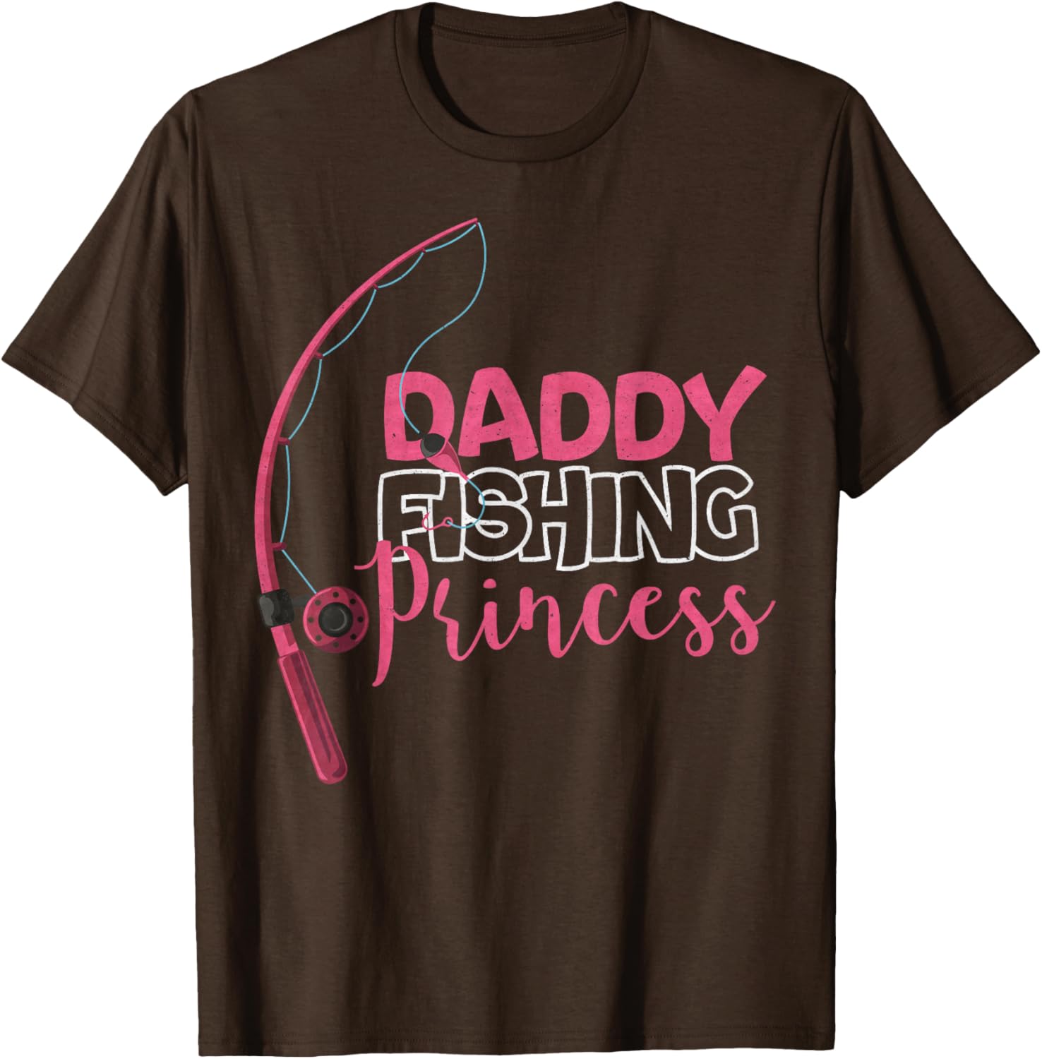 Funny Daddy's Fishing Princess T-Shirt for Girls - Cute Kids Apparel - 8