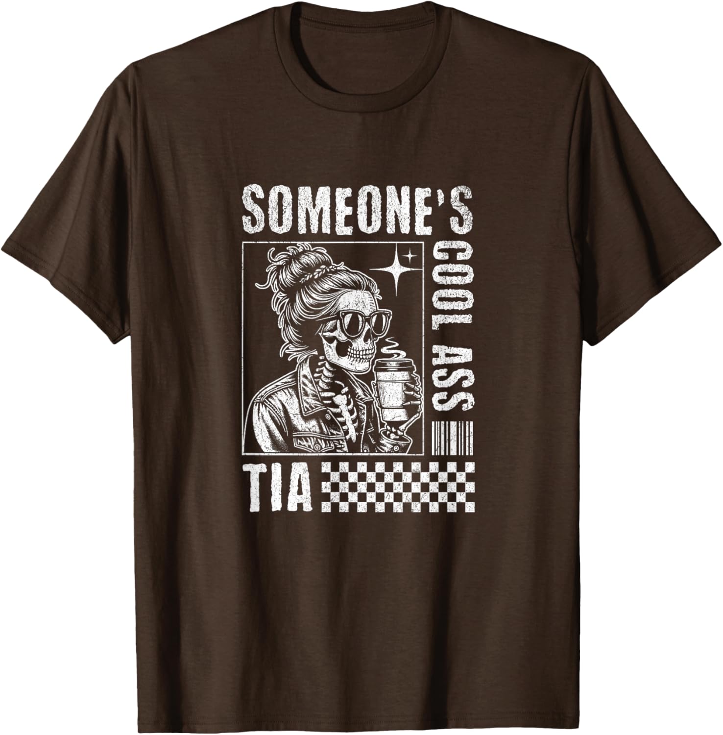 Funny Skeleton Coffee T-Shirt for Cool Tia - Perfect Gift Idea - 10