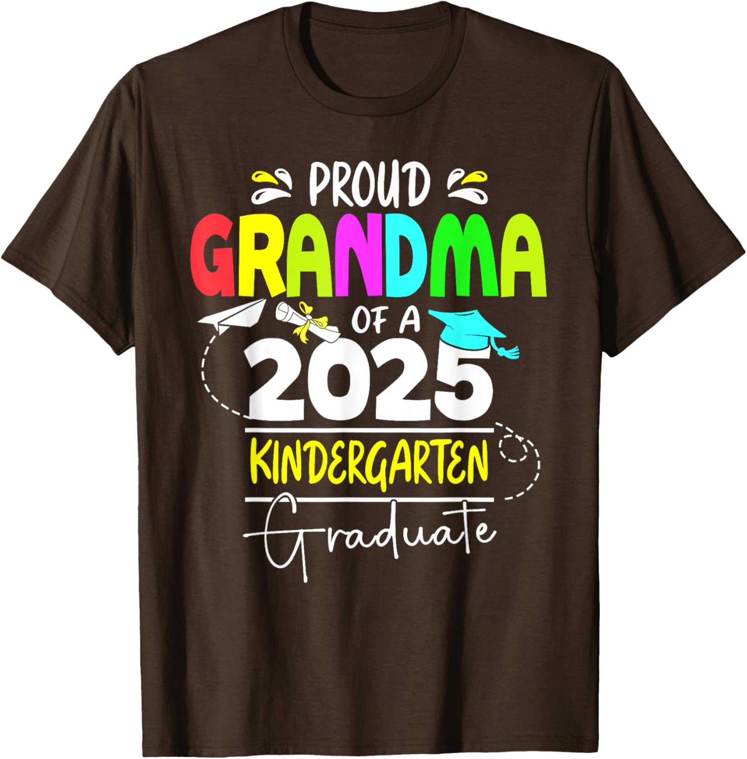 Proud Grandma 2025 Kindergarten Graduate T-Shirt for Celebrating Success - 3