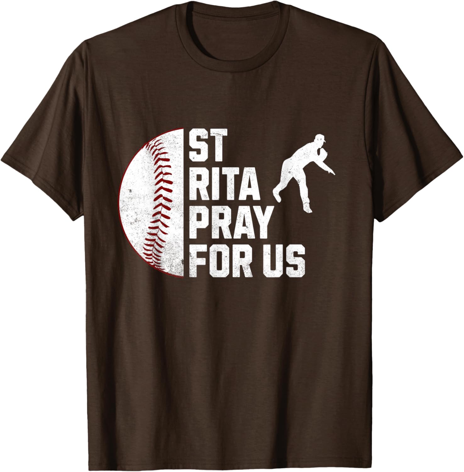 St Rita of Cascia Baseball Pitcher Patron Saint T-Shirt for Prayer Warriors - 8