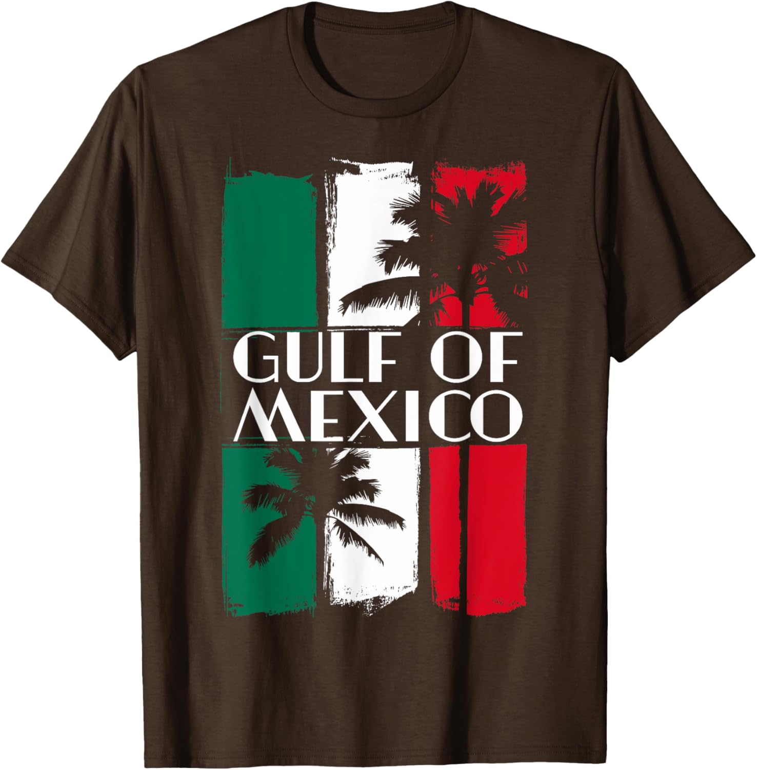 Gulf of Mexico T-Shirt with Mexican Flag Colors and Palm Trees - 17