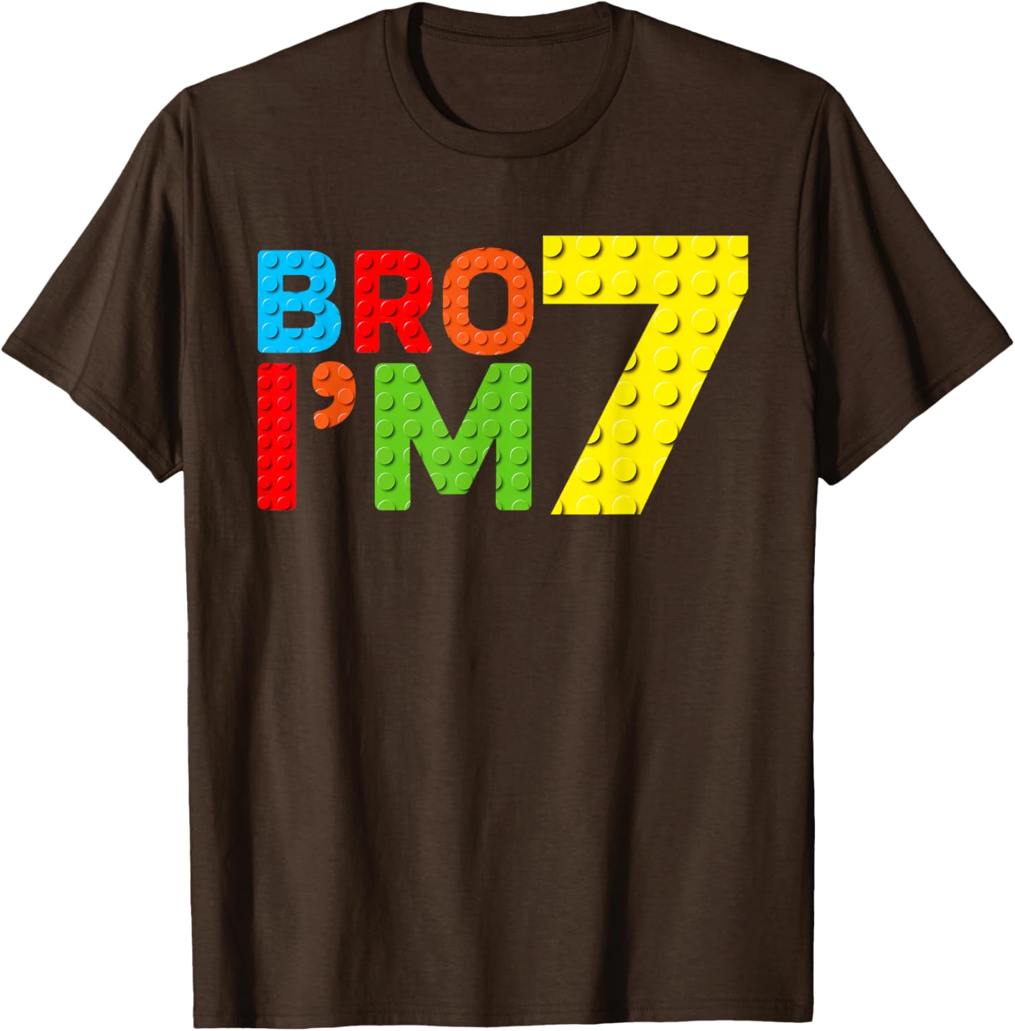 Adorable Boys 7th Birthday Building Block T-Shirt for Fun Celebration - 1