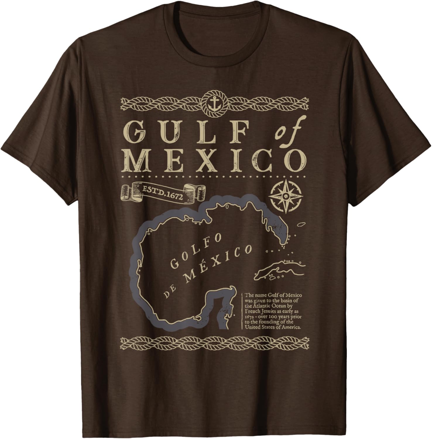 Vintage Gulf of Mexico T-Shirt Since 1672 for Beach Lovers - 4