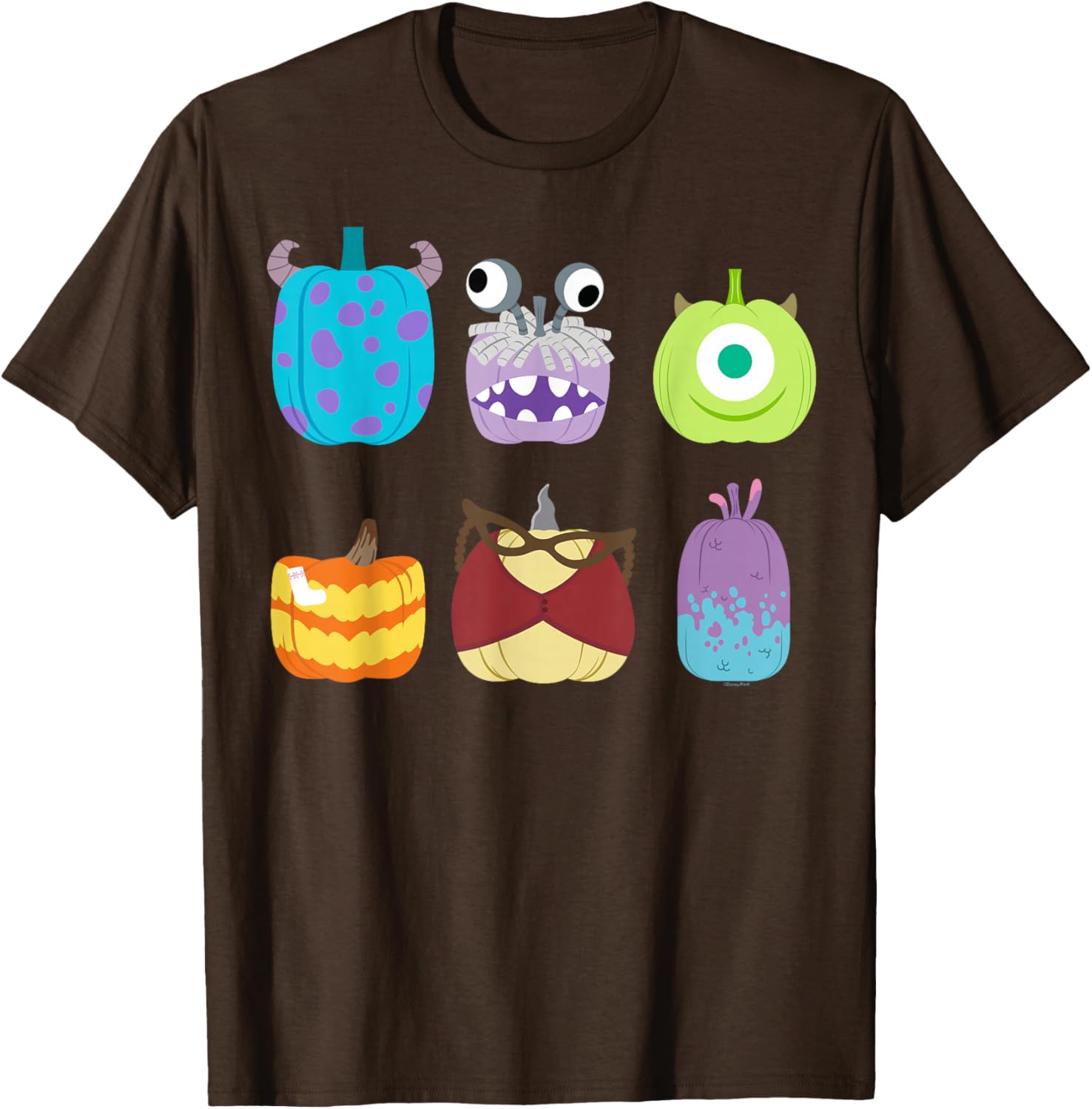 Disney Pixar Monsters Inc Halloween Pumpkin Grid T-Shirt for Kids and Adults - 7