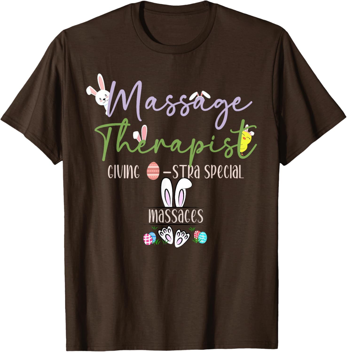 Cute Easter Bunny Massage Therapist T-Shirt for LMTs and Masseuses - 6
