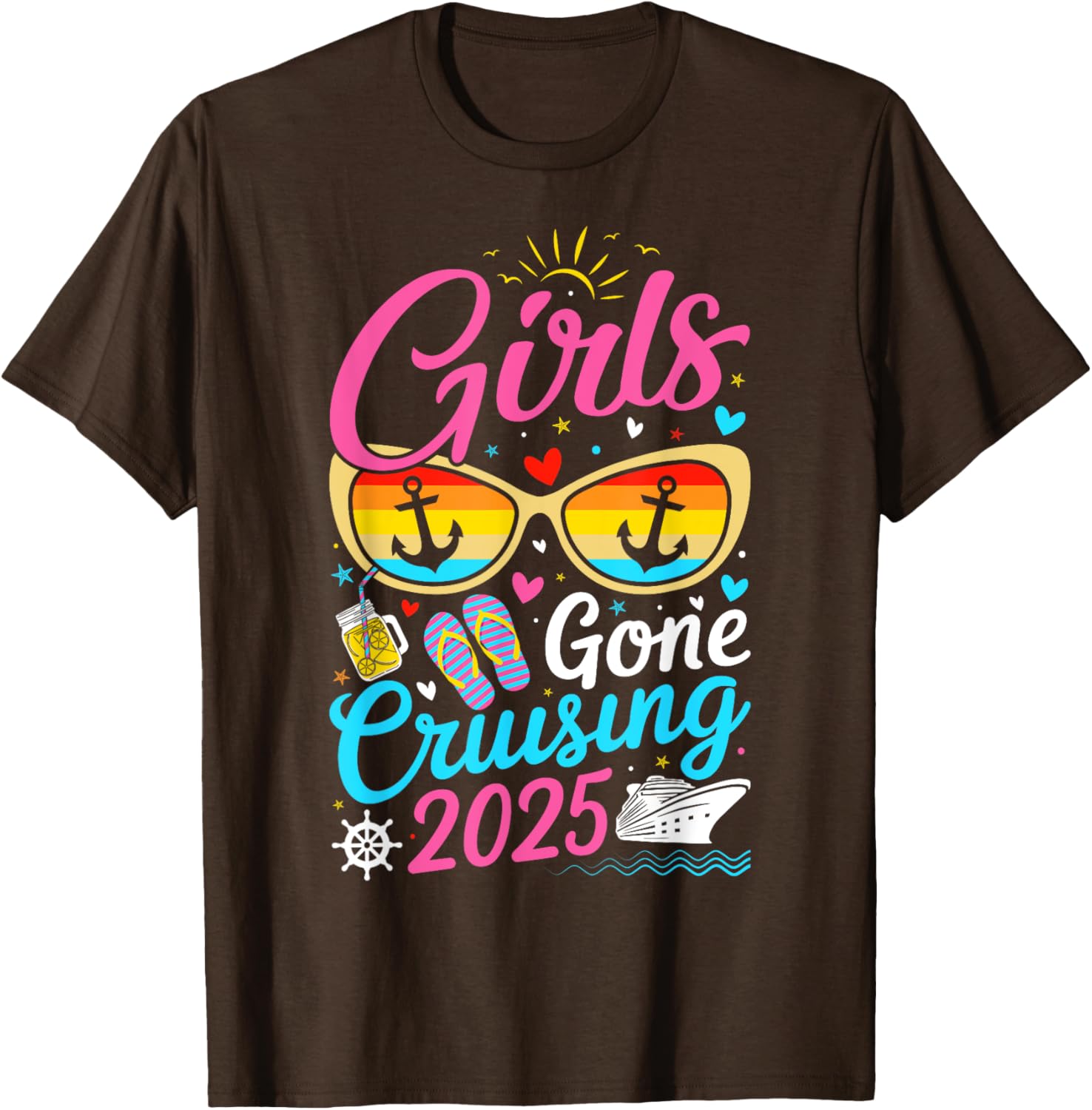 Girls Gone Cruising Vacation 2025 Party Cruise T-Shirt for Fun Adventures - 18