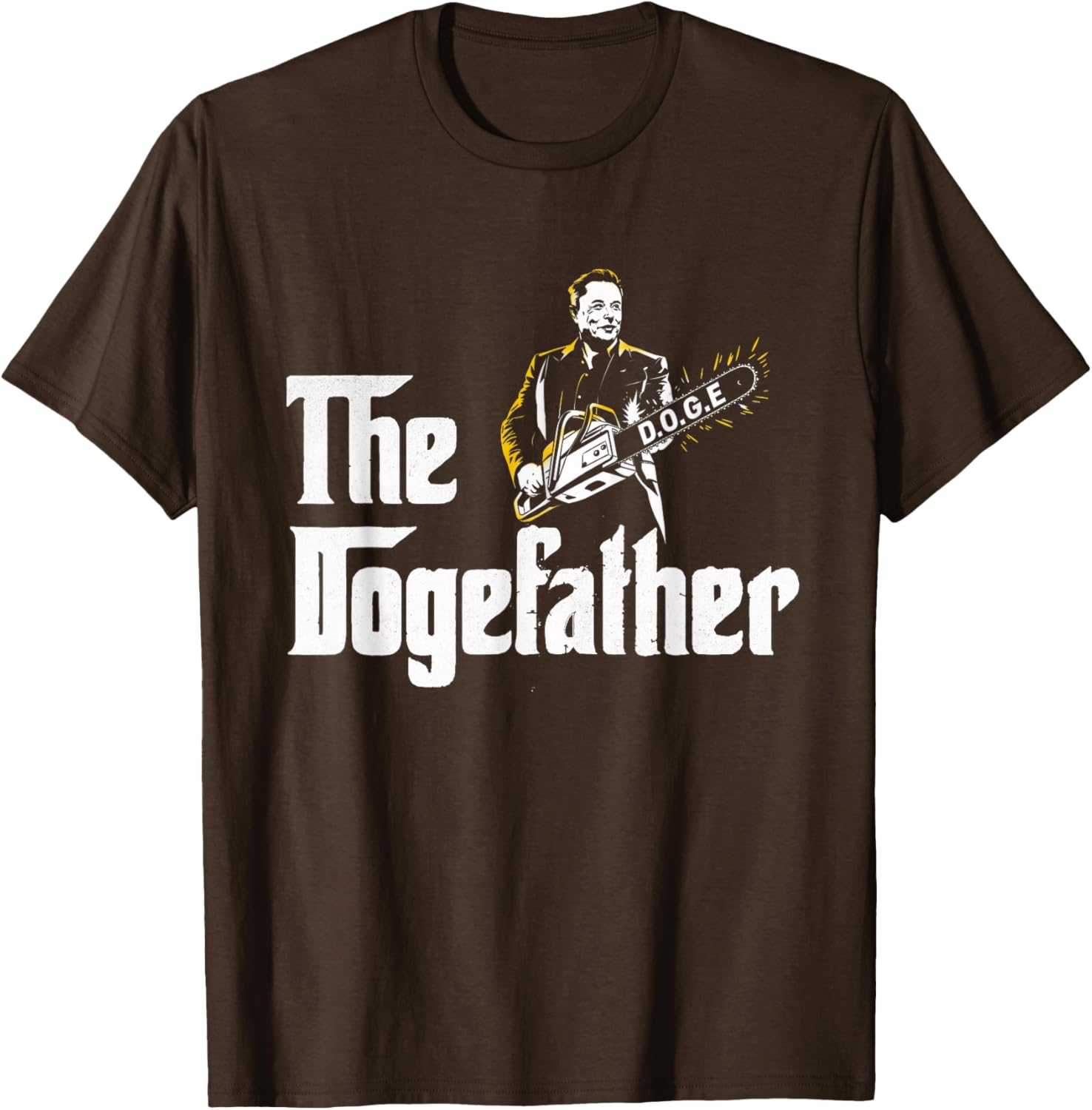 Funny DOGE D.O.G.E Father's Day T-Shirt with Chainsaw Design for Men - 7