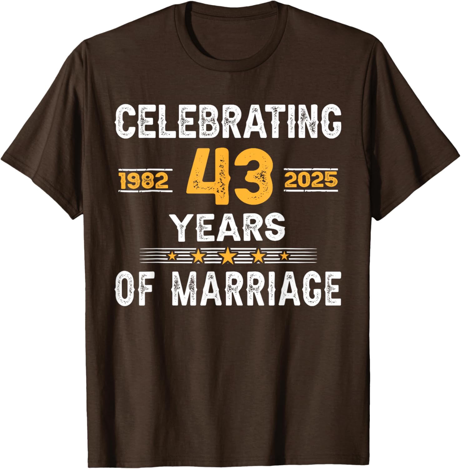 43rd Wedding Anniversary T-Shirt for Couples Married Since 1982 - 2