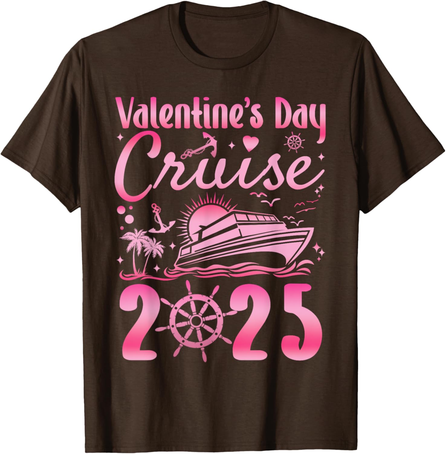 Romantic Valentine's Day Couples Family Cruise T-Shirt 2025 Getaway - 4
