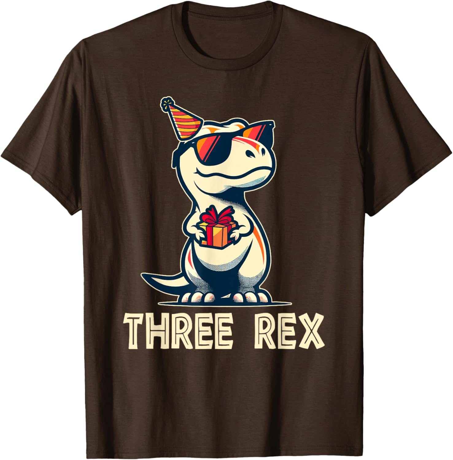 Adorable 3 Rex Dinosaur Birthday T-Shirt for Boys and Girls - 3