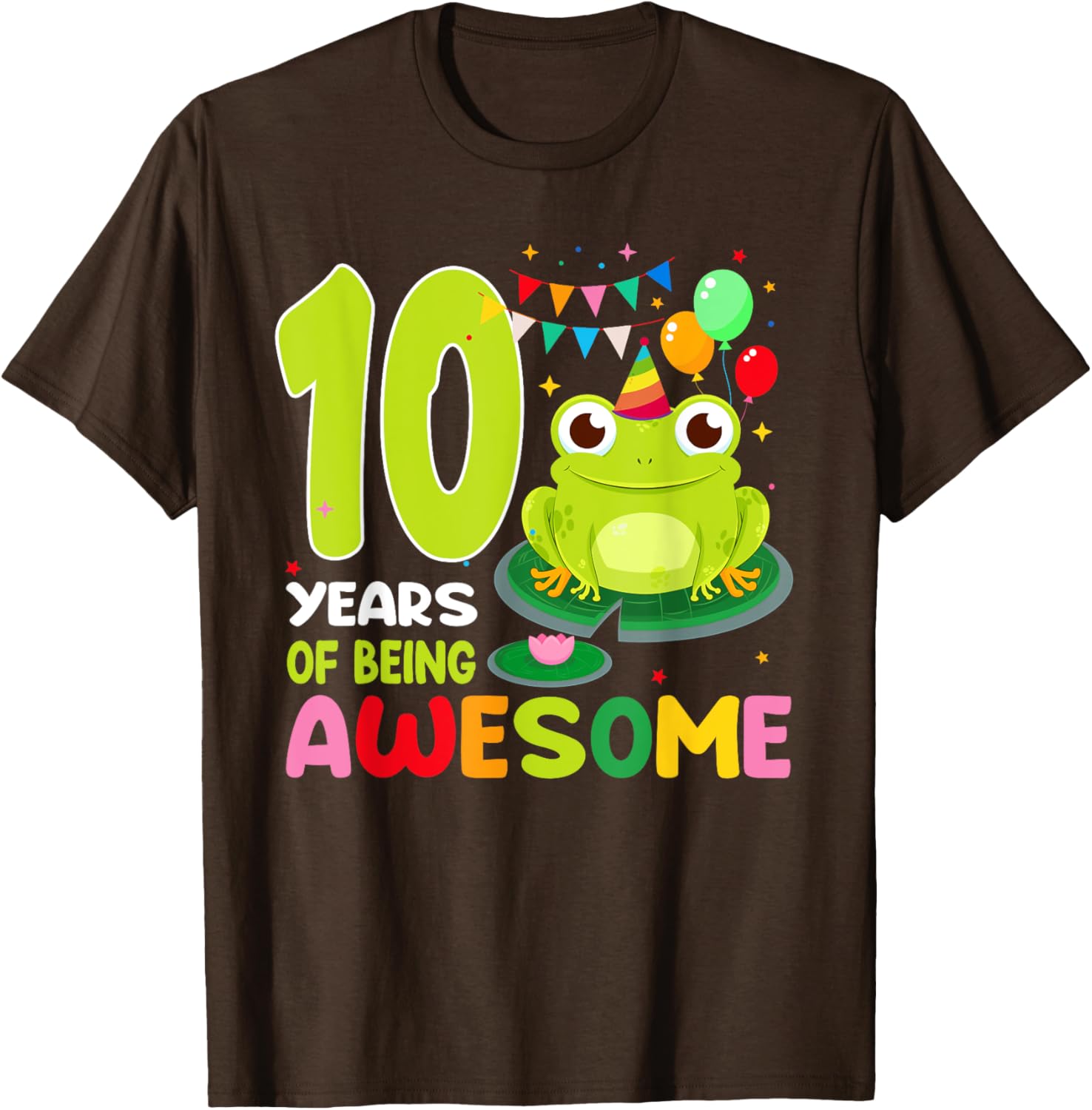 10th Birthday Frog Lover T-Shirt Celebrating 10 Years of Awesome Fun - 13