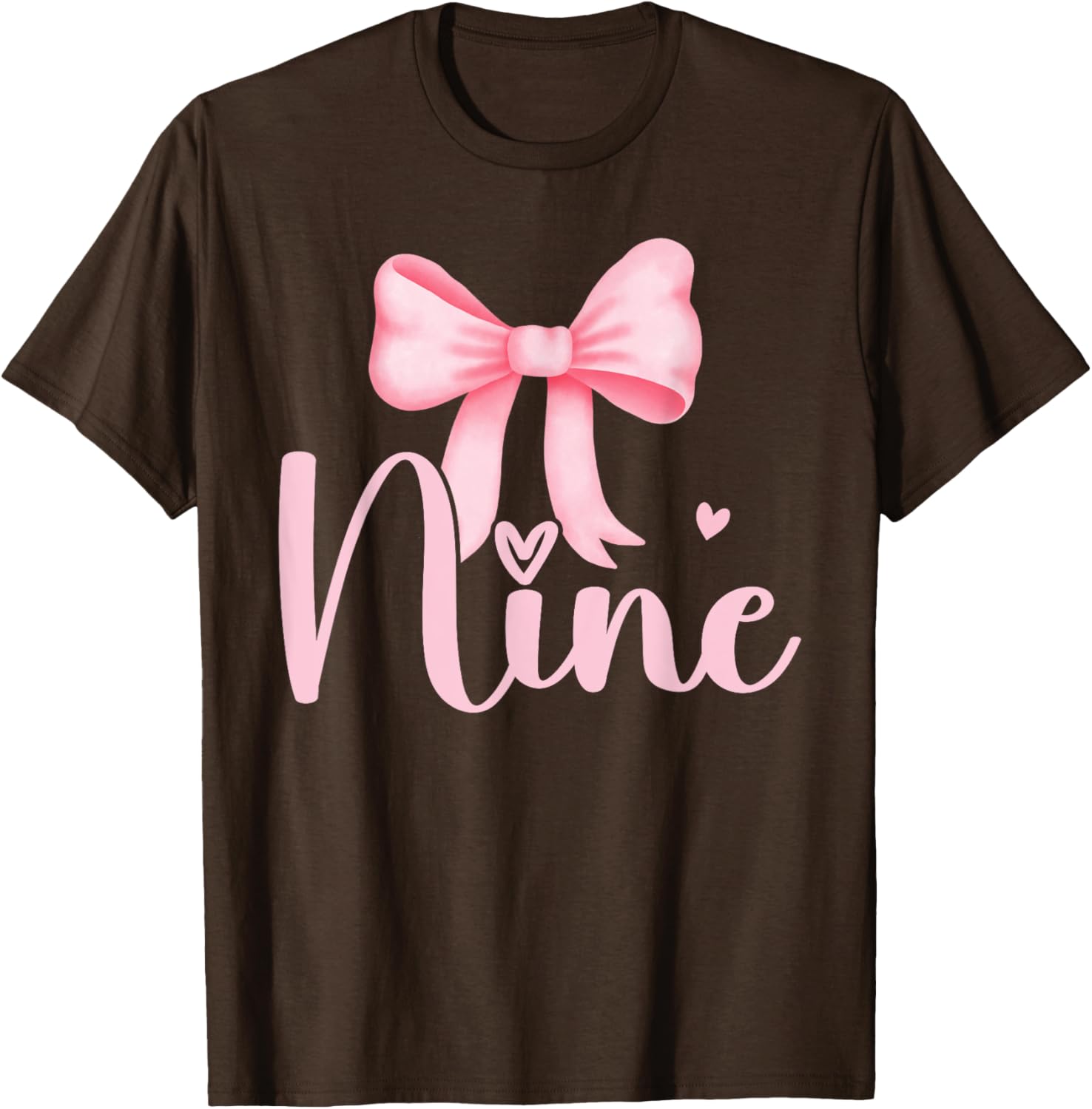 Adorable Birthday Girl Pink Coquette Bow T-Shirt for 9 Year Olds - 14