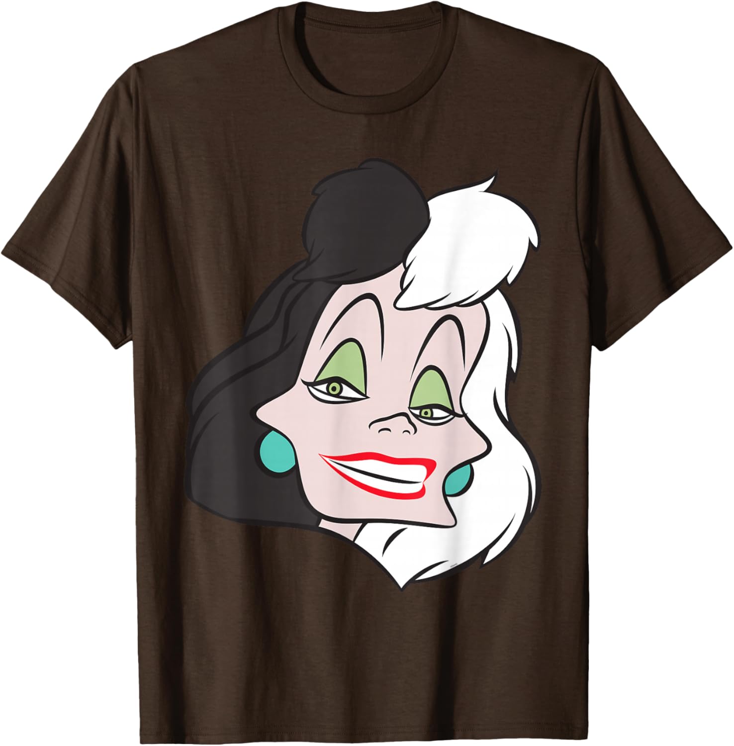 Fashionable Cruella De Vil Big Face T-Shirt for Disney Villains Fans - 20