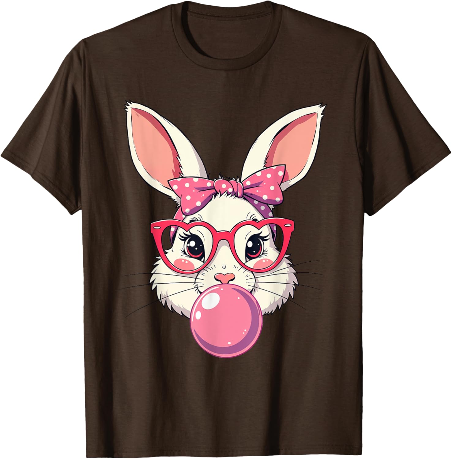 Cute Bunny Face Bow T-Shirt for Easter Fun - Kids and Adults Available - 5