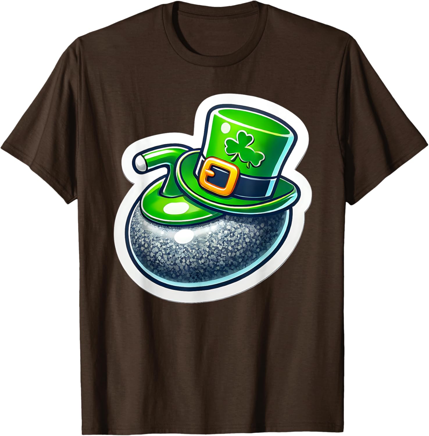 St. Patrick's Day Curling Stone Hat Irish Spirit Funny T-Shirt for Fun - 28