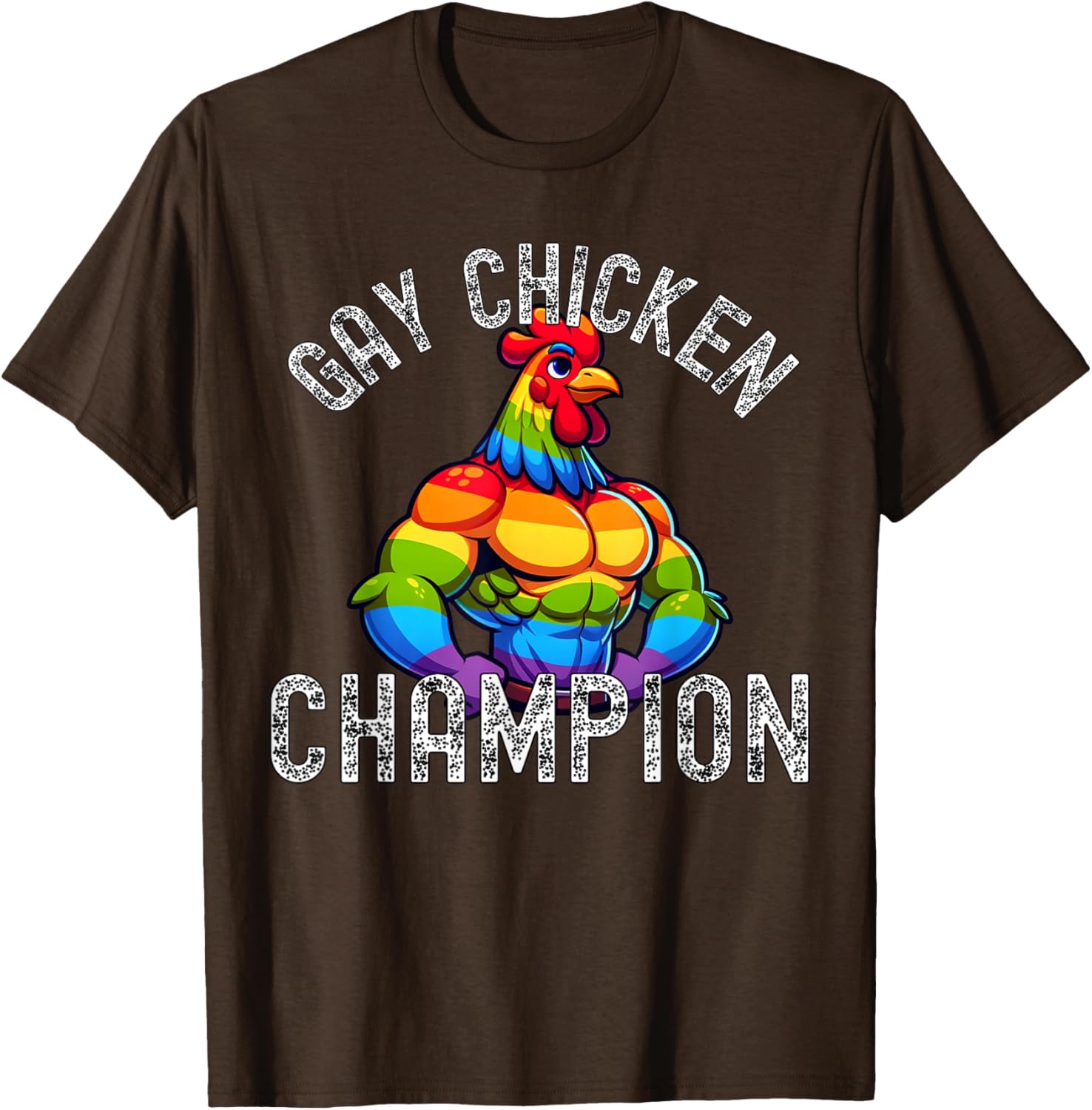 Gay Chicken Champion T-Shirt Fun Pride Apparel for LGBTQ+ Enthusiasts - 19