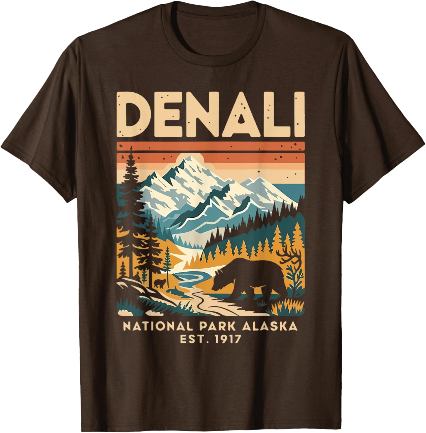 Vintage Denali National Park T-Shirt for All Ages - Men's, Women's, Kids' Apparel - 23