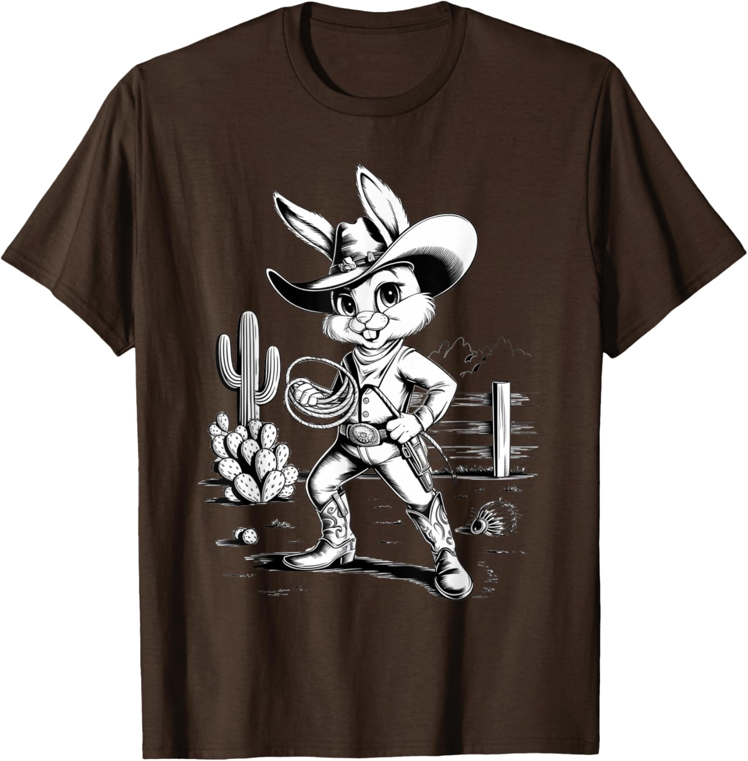 Cowboy Bunny Western Adventure T-Shirt for Fun Desert Inspired Style - 13