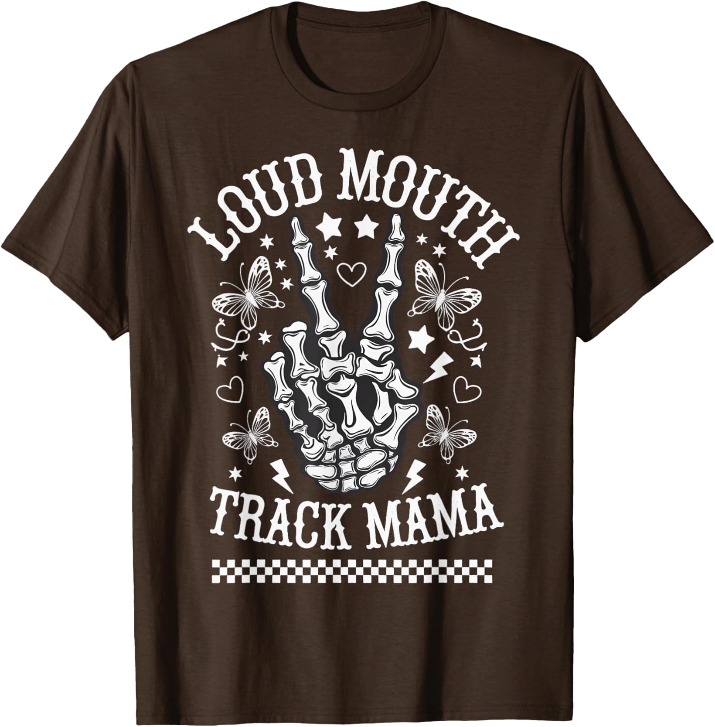 Fun Loud Mouth Track Mama T-Shirt for Stylish Moms on the Go - 19