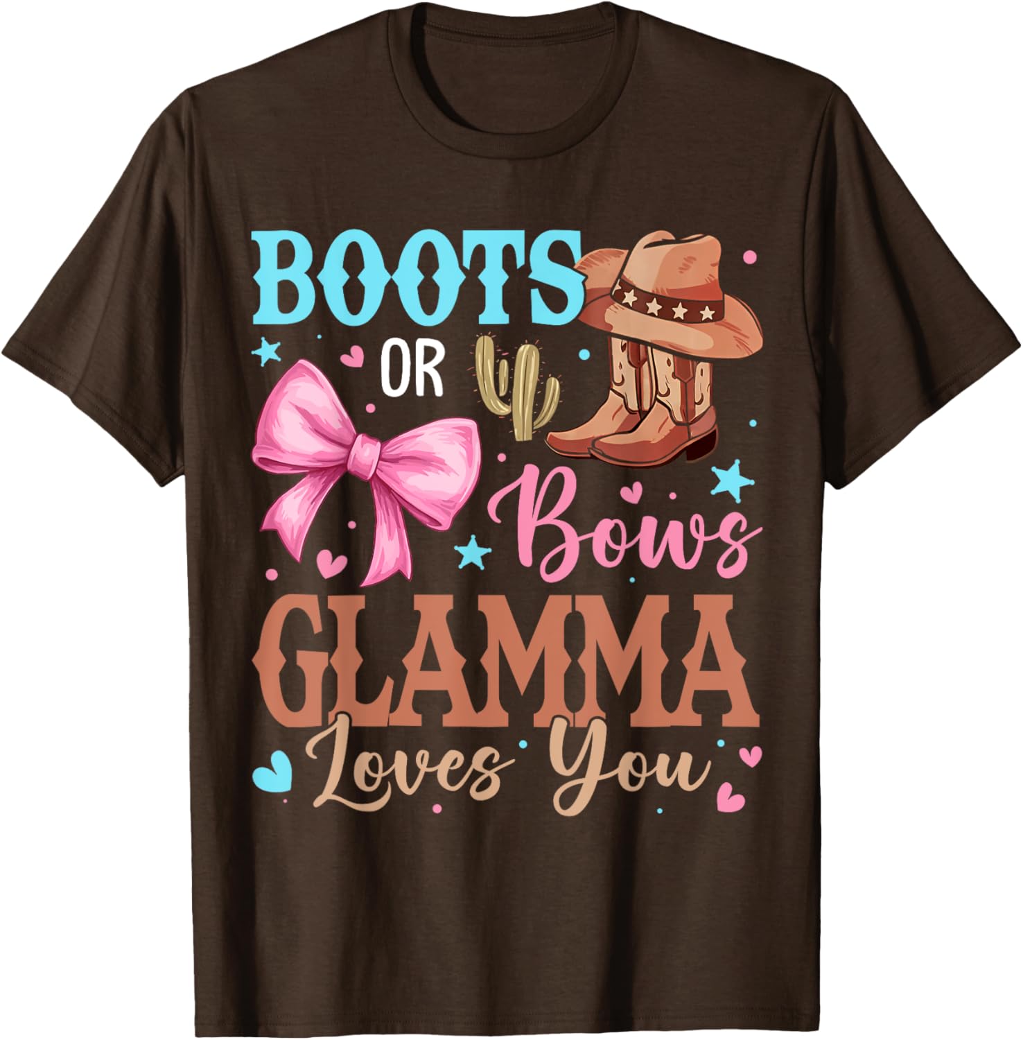 Glamma Loves You T-Shirt for Boots or Bows Gender Reveal Party - 16