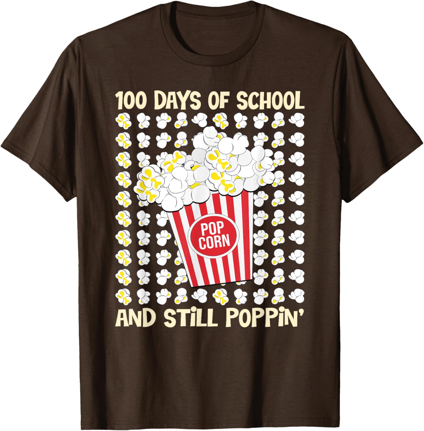 100 Days of School Loving Popcorn T-Shirt for Kids and Adults - 22