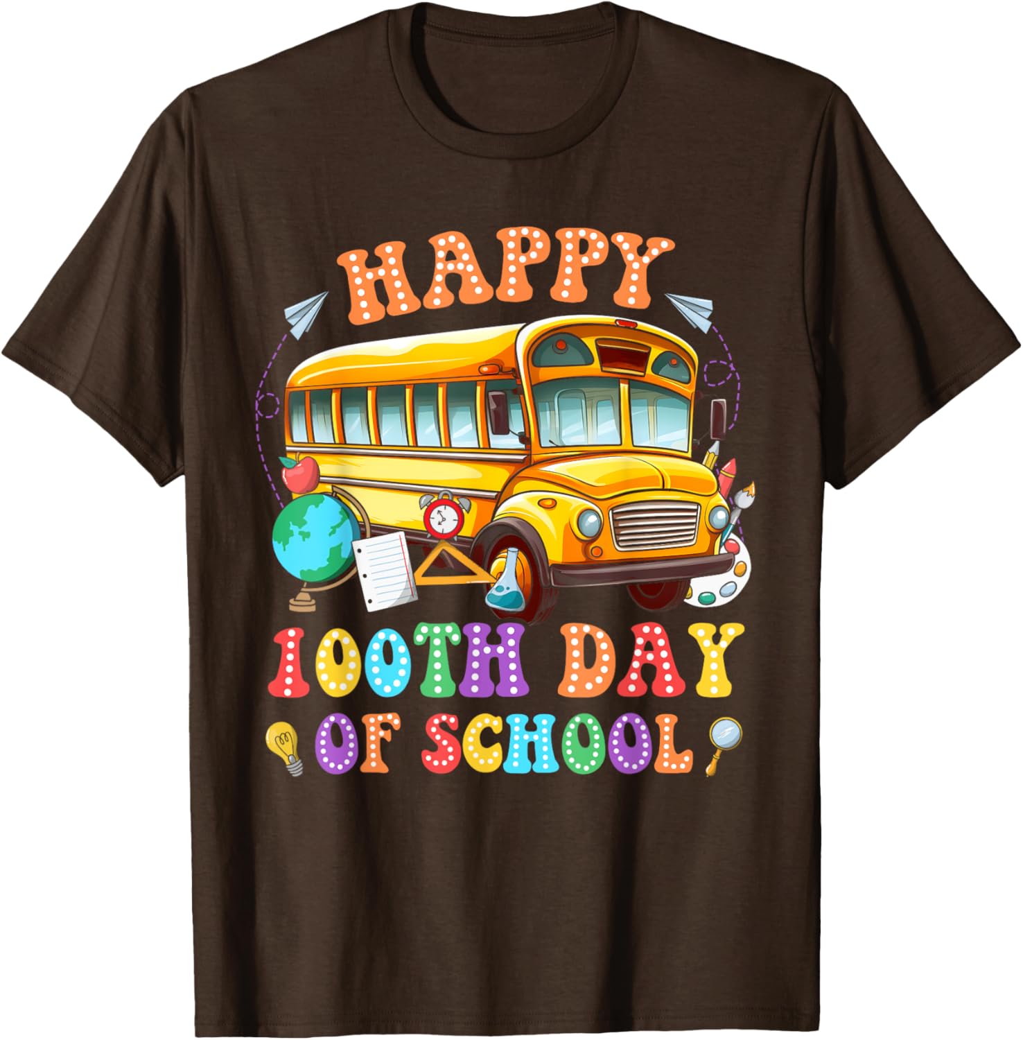 Happy 100th Day School Bus Driver Kids T-Shirt Fun School Celebration - 4