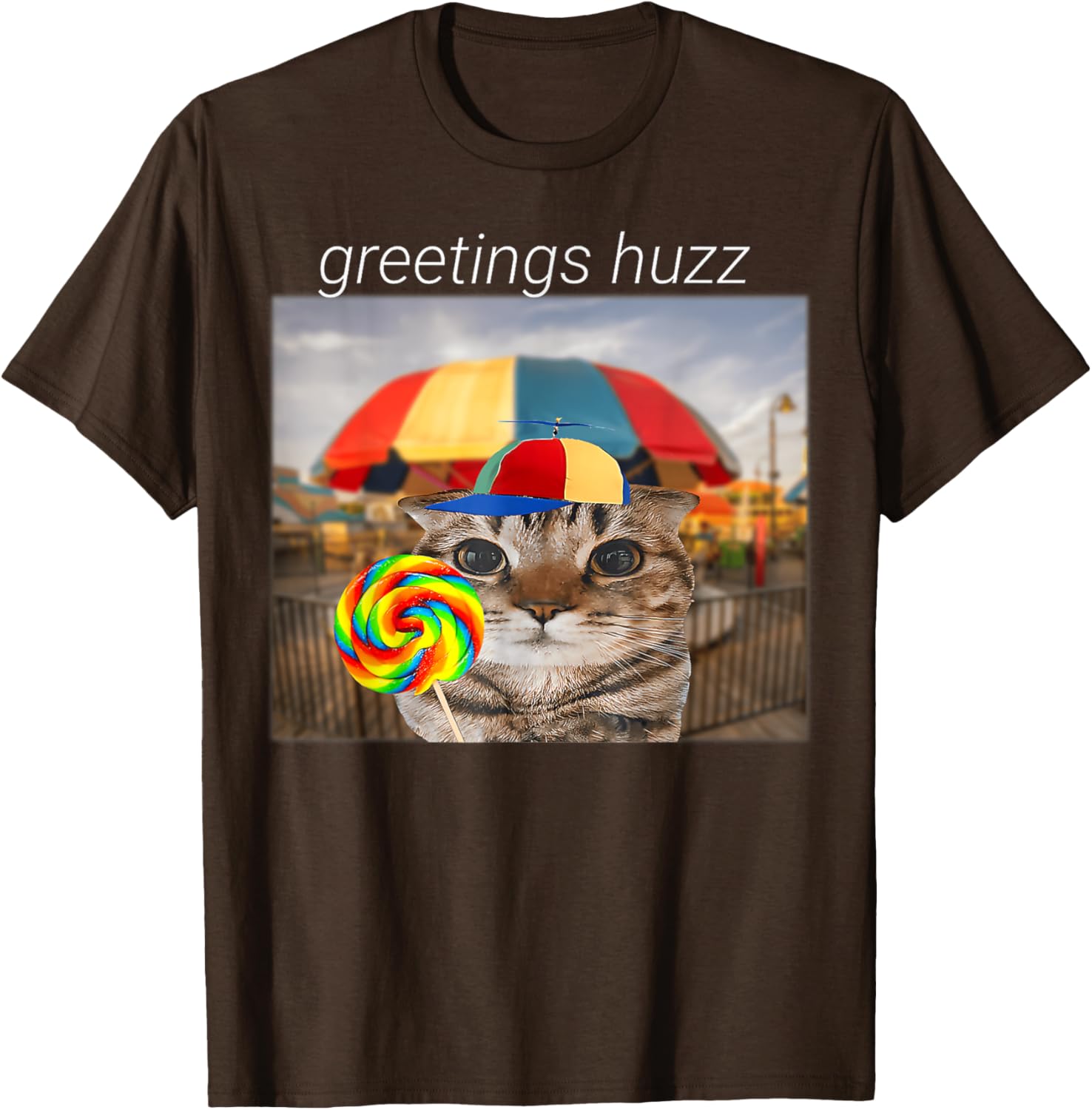 Funny Cat Huzz Meme T-Shirt for Men and Women - Cute Lollipop Design - 14
