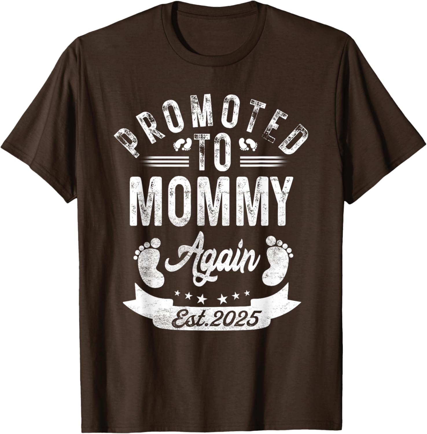 Promoted To Mommy Again EST 2025 Cute Pregnancy Announcement T-Shirt - 19